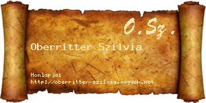 Oberritter Szilvia névjegykártya